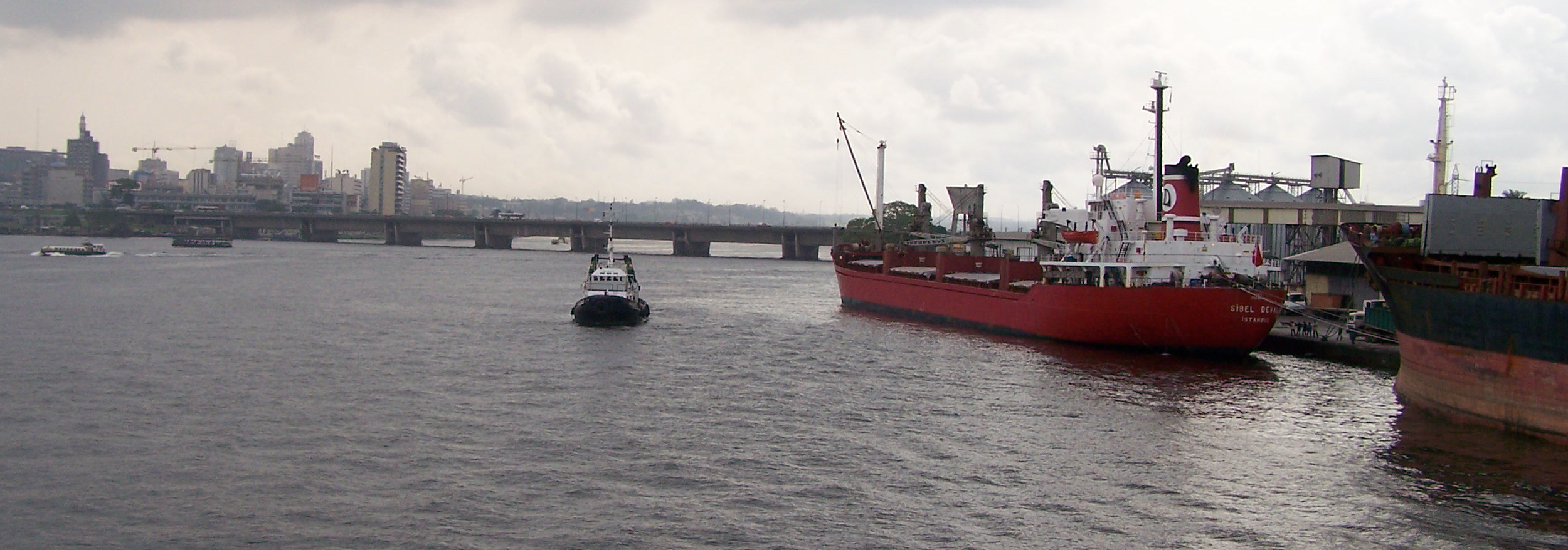 View of Abidjan Port and southern edge of Plateau neighbourhood